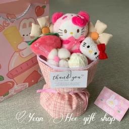 Sanrio anime kuromi buquê de flores de pelúcia dos desenhos animados hellokitty cinnamoroll brinquedo de pelúcia kawaii decoração boneca menina presente dos namorados - Image 5