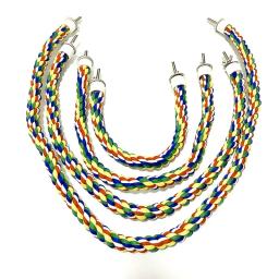 Colorido Parrot Rope Hanging, Trançado Budgie Bird Cage, Cockatiel Toy, Pet Stand Acessórios, Escada Swing Suprimentos, 40 cm, 60 cm, 80 cm, 105cm - Image 1
