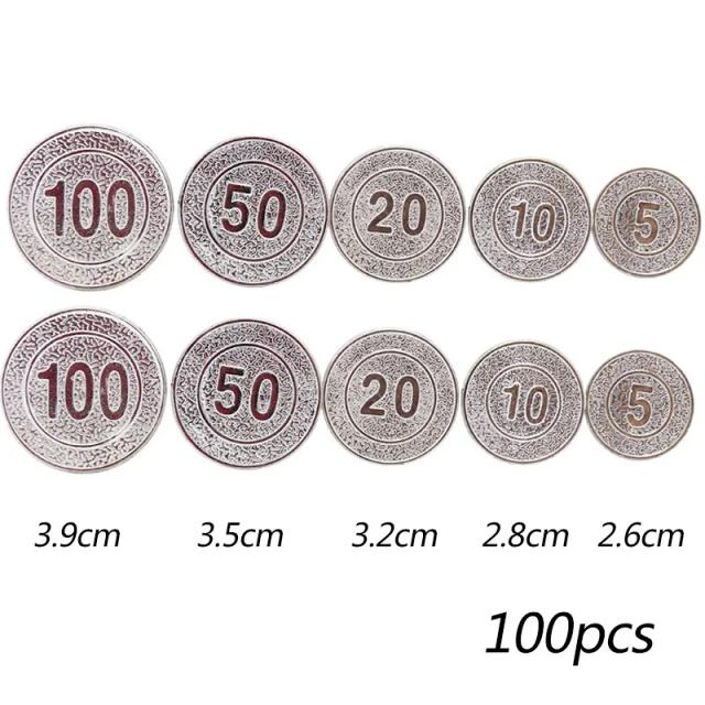 Coleção de 100 Moedas de Ouro de Pirata de Plástico para Jogos e Cosplay - Brinquedos Engraçados e Acessórios de Natal para Crianças