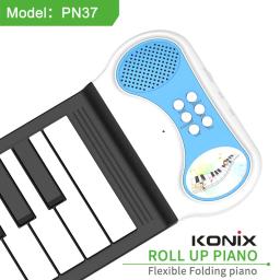 Piano Rolado à Mão com Tom Externo, 37 Teclas, Portátil, Dobrável, Teclado Eletrônico, Casa, Infantil, Iniciante, Jardim de Infância, Professor - Image 2