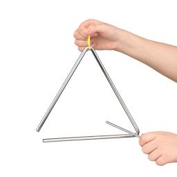 Triângulo sino triangolo com metal mallet idiophone percussão de aço miúdo ritmo aprendizagem educação precoce instrumento musical - Image 1