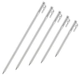 Estaca para barraca de acampamento, estacas de aço resistentes com gancho e design de furo para mochila ao ar livre, dossel de barraca de acampamento hrc38 - Image 1