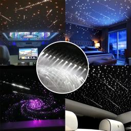 Carro telhado estrela tiro efeito luz, céu estrelado fibra óptica, Bluetooth, APP controle de RF, teto meteoro RGBW, 3-9W, 12 furos - Image 6