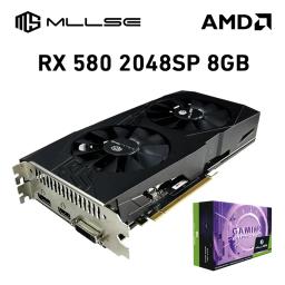 Placa gráfica MLLSE Placa De Vídeo AMD Radeon RX580 8GB GDDR5 256 bits PCI Express 3.0 × 16 HD GPU Gaming Виде®карта DirectX 12 - Image 1