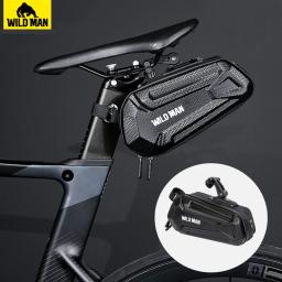 SELVAGEM HOMEM-Saco De Sela De Bicicleta Impermeável Traseira, Shell Duro, Acessórios De Ciclismo, Pode Ser Pendurado, Luzes Traseiras, 1.2L - Image 1