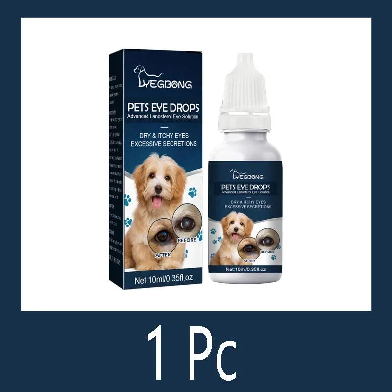 Pet colírio para cães e gatos, remove marcas de lágrima, alivia a coceira ocular, limpeza suave, Pet Supplies, 10ml - Image 1