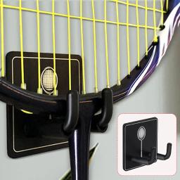 Suporte De Raquete De Tênis Montado Na Parede, Suporte De Raquete De Badminton, Armazenamento De Gancho De Parede De Aço Inoxidável - Image 3