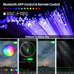 Starry Sky LED Luz De Fibra Óptica, Efeito Estrela Cadente, Luz De Teto Com Bluetooth App, Telhado Do Carro Ou Qualquer Espaço Estreito, RGBW - Image 3