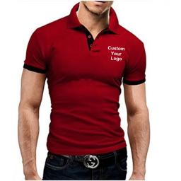 Camisa polo casual slim fit masculina, tops esportivos, impressão personalizada, personalizado seu logotipo, algodão, verão - Image 6