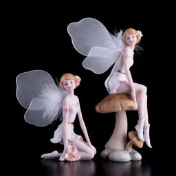 Decoração para casa e quarto de crianças, ornamentos artesanais de resina com flor de anjo e fadas para meninas - Image 3