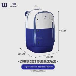 Bolsa de raquetes leve Wilson-US Open Super Tour, mochila com raquete branca e azul, bolsa de tênis grande com isolamento térmico, pacote 2 - Image 2