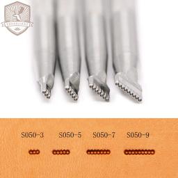 Ferramenta de estampagem de couro, fundo linha de pontos padrão, selo S050, couro Carving Craft, Zhongjiang304 Stainless Streel Stamps - Image 1