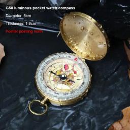 Portátil bronze ouro cor cobre bolso bússola, navegação com display noctilucence, acampamento ao ar livre e caminhadas, novo - Image 2