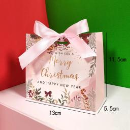 Caixas de lembrancinhas para festa de natal, caixas de doces, sacos de chocolate, caixas de presente com fitas douradas para decoração de festa de natal - Image 3