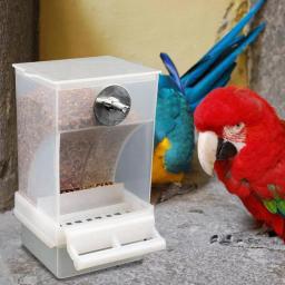 Alimentador automático de pássaros sem problemas, recipiente de alimento de periquito claro e fácil reabastecimento para pombinhos pequenos e médios - Image 3