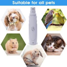 Recarregável elétrico Pet Nail Grinder, Dog Nail Clipper, Cat Cutter, Grooming para cachorro médio e pequeno, Aparadores Suprimentos, 2 velocidades - Image 5