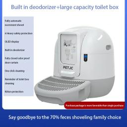 Bacia De Areia De Gato Automática Totalmente Fechada, Grande Auto Limpeza, Prova De Odor Inteligente, Banheiro De Gato, Caixa De Areia Gigante - Image 2