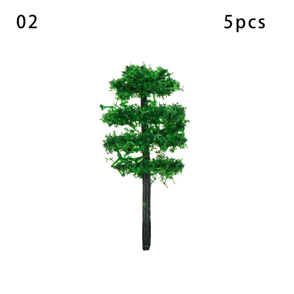 Árvore de flores em miniatura, modelo plástico, construção do trem, acessórios para paisagem, decoração ferrovia, 5 peças, 4cm - Image 1