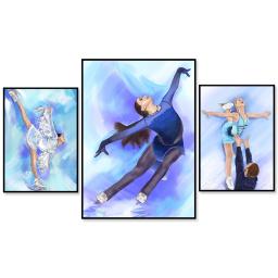 Patinação artística patinação de patins cartaz, patinação foto decoração imagem ídolo parede arte pintura da lona sala estar decoração casa presente - Image 2