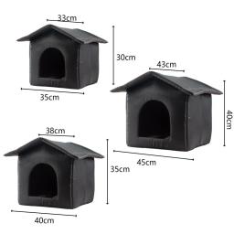 Cama de lona impermeável para cachorro, cama espessa, ninho à prova de frio, casa de gato, Kitty Shelter, cesta de animais - Image 5