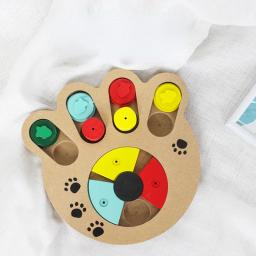 Multi-funcional Pet Dog Puzzle, comida escondida Slow Bowl, tipo de impressão Bone Paw, madeira Play Feeding Supplies Produtos - Image 3