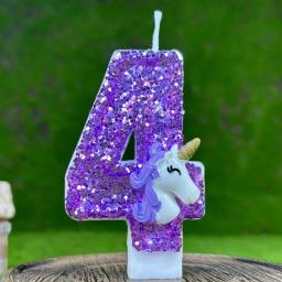 Criativo Digital Velas De Aniversário, Número 0-9, Unicórnio DIY, Suprimentos De Celebração De Aniversário, Decoração De Festa De Bolo, 1 Ano - Image 5