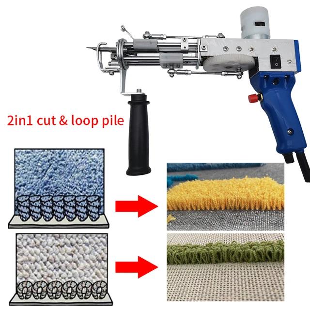 Arma de Tufting Elétrica 2 em 1 com Kit Completo para Iniciantes em Tapetes e Tecelagem