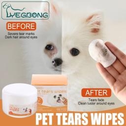 Lenços umedecidos para animais estimação, contagem 60, para gato, cachorro, manchas, almofadas limpeza, portátil, - Image 5