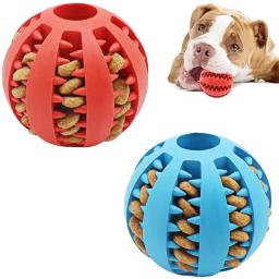 Dog Ball Toys para cães pequenos Interactive Elasticity Puppy Chew Toy Tooth Cleaning Borracha Food Ball Toy Pet Stuff Acessórios - Image 3