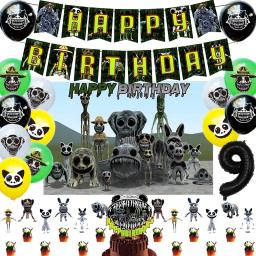 Zoonomia Decoração De Festa De Aniversário, Banner De Balão De Látex, Topper De Bolo, Baby Shower - Image 1