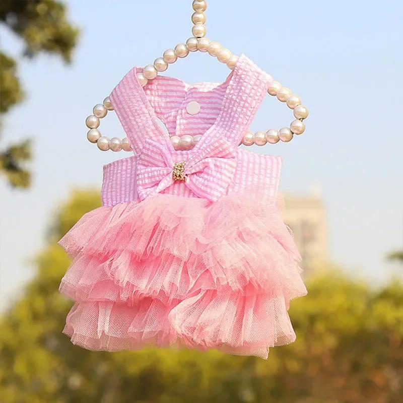 Roupas listradas para cães e gatos pequenos, fantasias para animais, vestido para gatinhos macios, roupa para cachorros, roupas para animais, primavera e verão - Image 1