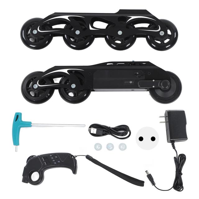 Conjunto de Patins Inline Flexíveis com Rodas Estáveis para Fitness - Kit Unissex até 80kg com Motor 100W