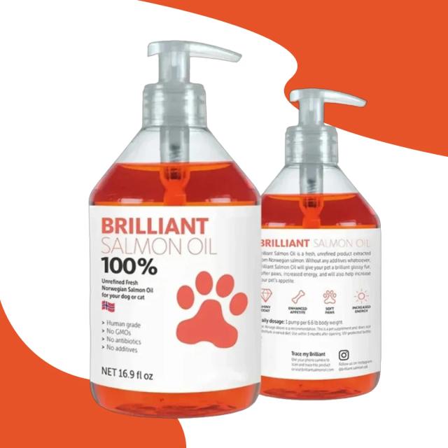 Óleo de Salmão Natural para Cães 500ml - Suplemento de Ômega e Ácidos Graxos de Grau Humano para Suporte Nutricional