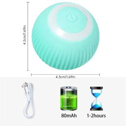 Bola rolante automática inteligente para gatos, brinquedos de gato elétrico interativo para treinamento de gatos, brinquedos de gatinho em movimento, acessórios para animais - Image 6
