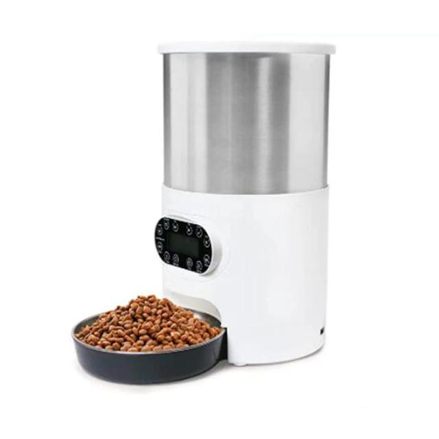 Dispenser Automático de Ração em Aço Inoxidável com Gravação, App Inteligente e Controle Remoto para Cães e Gatos
