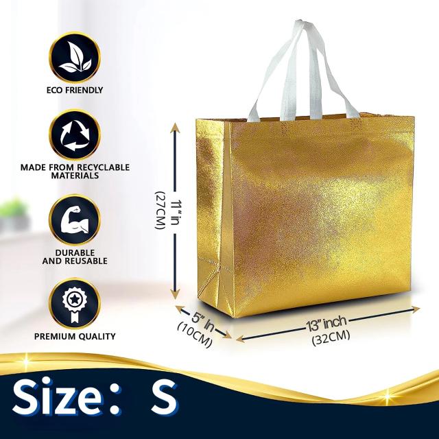 Pacote com 100 Sacos de Presente Brilhantes e Iridescentes Reutilizáveis para Festas, Casamentos e Natal