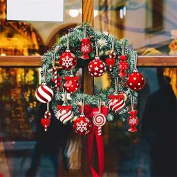 12pçs 24 peças 36 peças decorações suspensas de natal bola de natal bastão de doces pirulito enfeites de árvore de madeira para festa de feriado em casa - Image 2