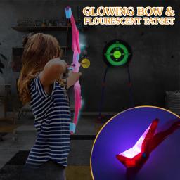 Arco e flecha light-up conjunto de tiro com arco ventosa alvo ao ar livre jogo esportivo arco luminoso seta brinquedo macio crianças menino presente - Image 5