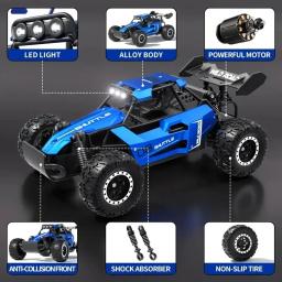 Carros RC 1:16 2WD Off-Road RC Truck All Terrain 2.4G Carro RC elétrico de alta velocidade 20 km/h Carro com controle remoto com luzes LED Brinquedo infantil - Image 3