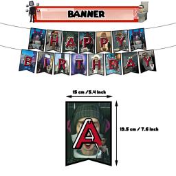 Decoração do tema do jogo do horror para a festa de aniversário, balão do látex, cabine da foto, topper do bolo, para o chuveiro do bebê - Image 5