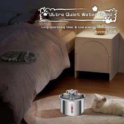 Dispensador automático da água do animal de estimação, alimentador do cão, fonte de água do gato, fácil limpar e usar, 100% aço inoxidável, 2L - Image 6