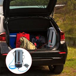 Chuveiro solar 12l portátil acampamento saco de chuveiro solar à prova dwaterproof água com pressão pé bomba e chuveiro bico para praia - Image 5
