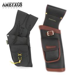 Couro Archery Hip Arrow Bag, mão direita pode segurar, couro de aljava, setas para caça ao arco, tiro com flecha, 20-30pcs - Image 1