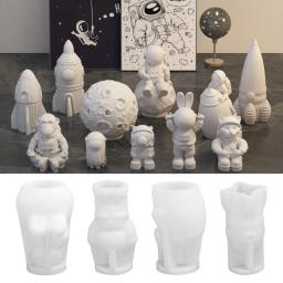 DIY Lunar Astronaut Silicone Mold, Cartoon Astronaut, Aromaterapia, Pingente De Gesso, Molde De Resina, Artesanato Doméstico, Decoração Armazenamento - Image 1