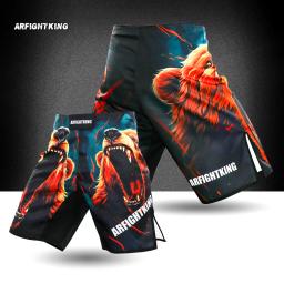 MMA Poliéster Quick Dried Muscle Bear, Artes Marciais Mistas, Treinamento de Boxe, Luta, Jiu-jitsu, XXS-XL, 5 Minute Shorts - Image 1
