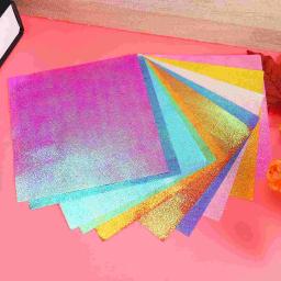 50 peças de papel colorido para artesanato diy e projetos de arte papel iridescente quadrado brilhante dobrável (15cm 10 cores) - Image 2