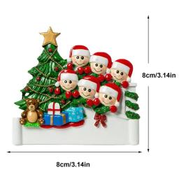 Família de Christmas Tree ornamento, pingente personalizado, Abertura Presente, Resina Liga, Bênção Nome - Image 6