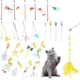Ventosa colorida Primavera Pena com Bell para gatos, Varinha de pelúcia, Brinquedos interativos, Pet Supplies, multicolorido - Image 1