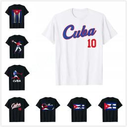 Camiseta retrô de beisebol cubana masculina e feminina Remera Beisbol, camiseta cubana, tops de hip hop, camiseta de algodão - Image 1