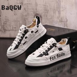 Design rasgado de tênis robusto respirável masculino, oco, plataforma antiderrapante, calçados esportivos casuais, luxo, verão - Image 5